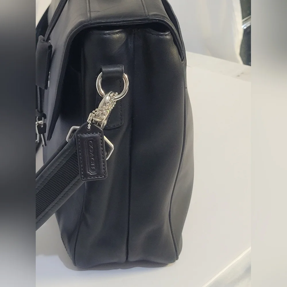 Coach Black Leather Men's Briefcase